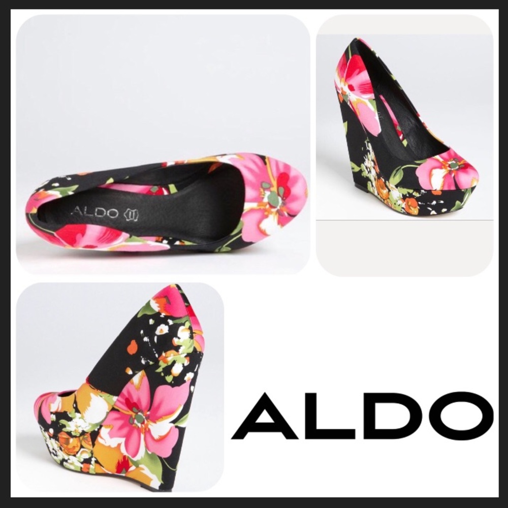 Gorgeous ALDO Floral Wedge